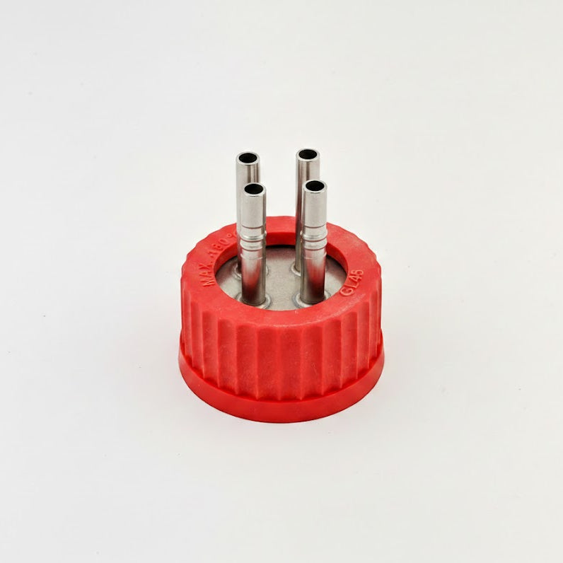 Platine GL45 quadruple tube 6 mm Inox 316L pour bioréacteur - Fermentec Shop