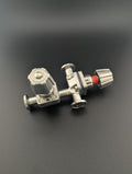 Vanne à membrane - Té double vanne - microclamp ASME BPE 1/2" inox 316L, électropolis   pour bioréacteur - Fermentec Shop