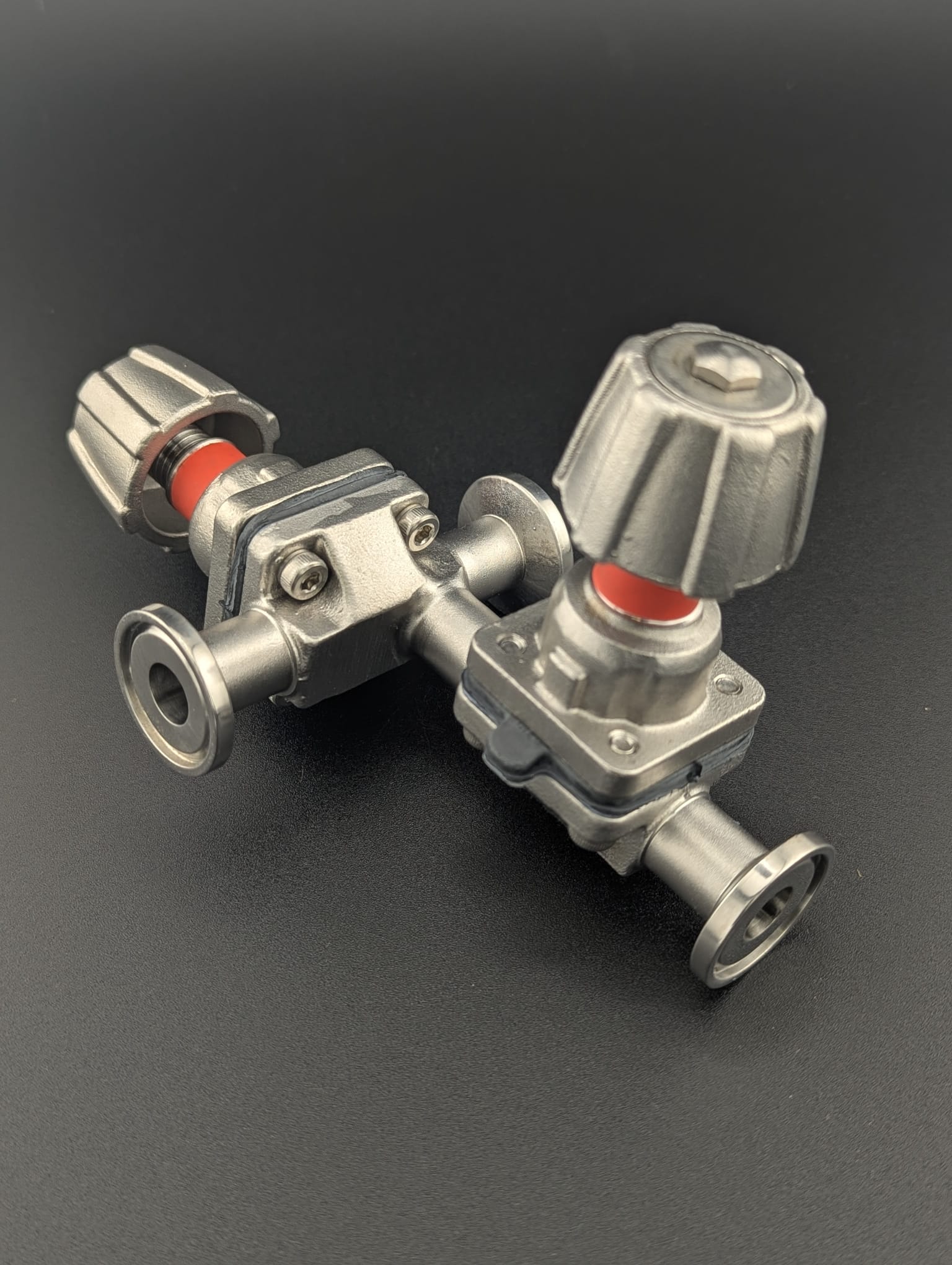 Vanne à membrane Gemü - Té double vanne - microclamp (Copie) Fermentec