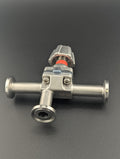 Vanne à membrane - 3 voies - microclamp ASME BPE 1/2" inox 316L, électropolis  pour bioréacteur - Fermentec Shop