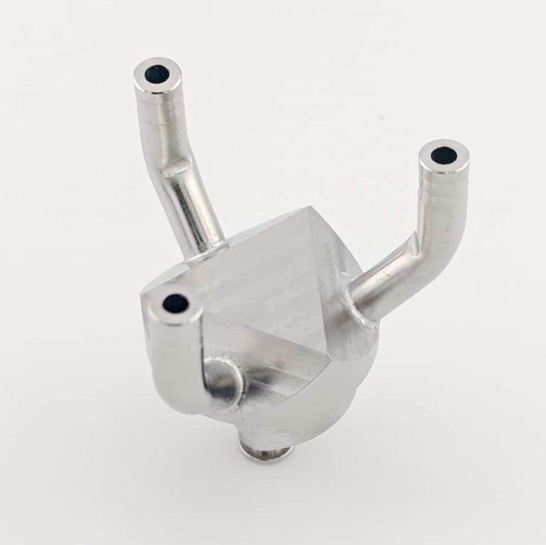 Tête 3 voies pour vanne d'ajout Inox 316L pour bioréacteur - Fermentec Shop
