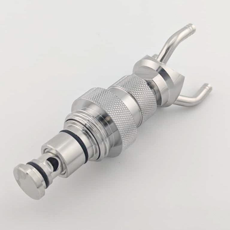 Vanne d'ajout 3 voies Inox 316L pour bioréacteur - Fermentec Shop