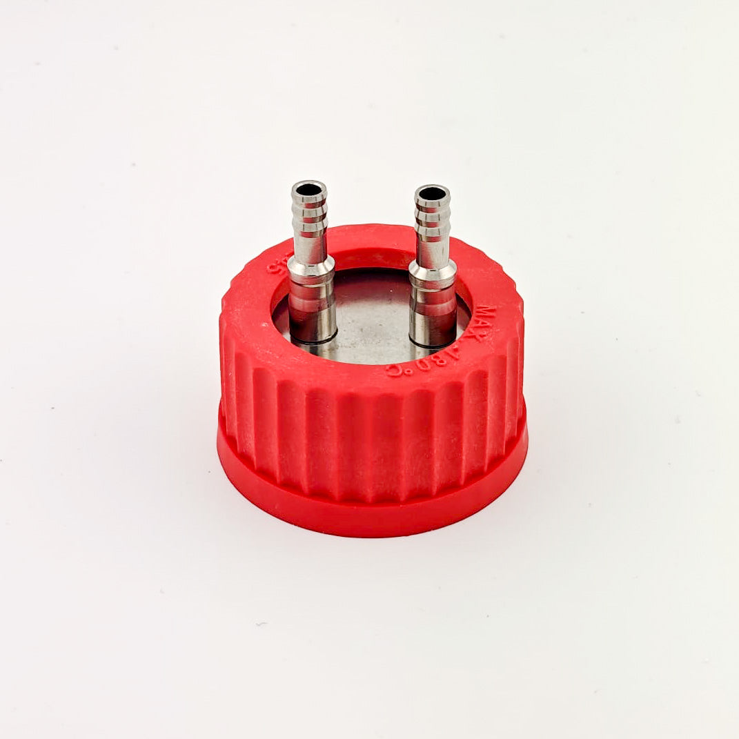 Platine GL45 double tube 6/8 mm Inox 316L pour bioréacteur - Fermentec Shop