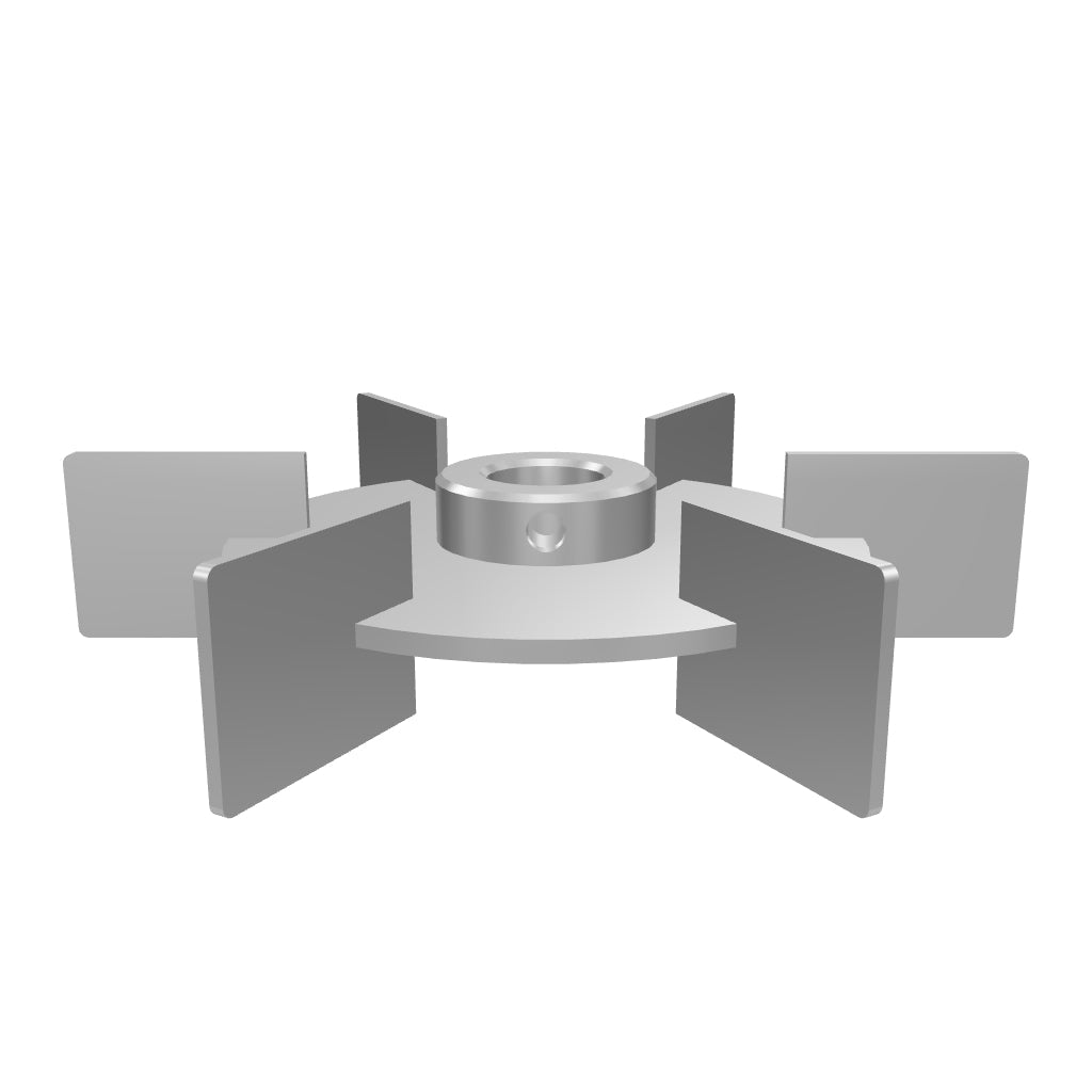Pale d'agitation - Turbine Rushton Ø18 Ø143 - Inox 316L électropolis